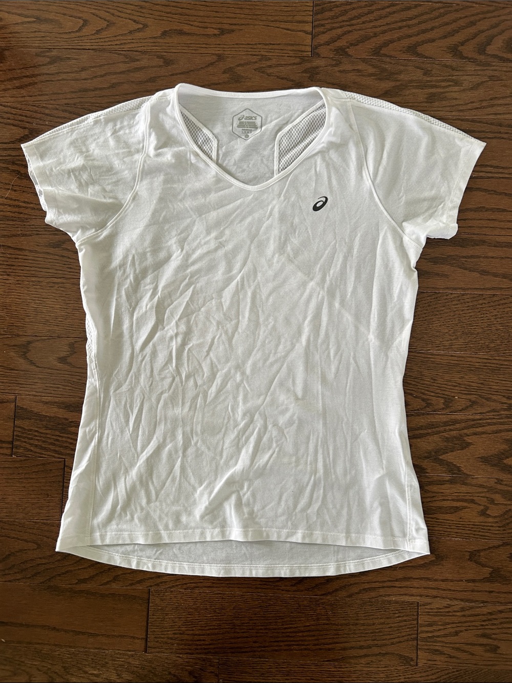 ASICS White V-Neck Short Sleeve Active Tee